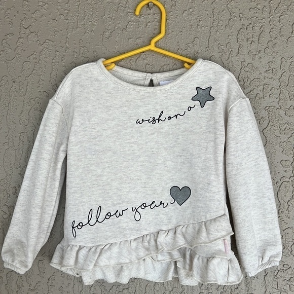 BCBGirls Other - BCBGirls Wish On A Star Ruffle Hem Graphic Sweatshirt Top 3T